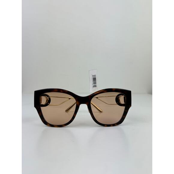 CHRISTIAN DIOR CD Montaigne Light Havana Brown Gold / Brown Sunglasses RARE NEW - Picture 3 of 11